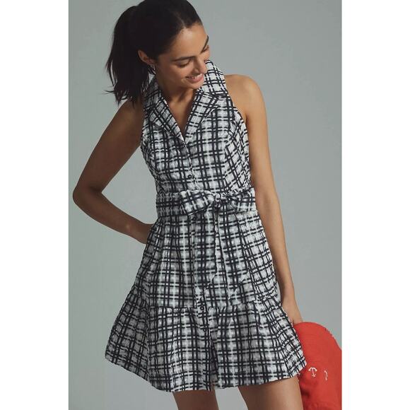 Anthropologie Maeve Plaid Retro MIni Dress Collared Coastal 12 - Picture 4 of 12
